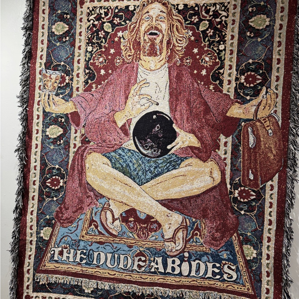 The Big Lebowski Zen Dude Woven Art Blanket - The Dude Abides Home Decor - Picture 1 of 7